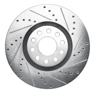 R1 Concepts EDZ-74024R Brake Rotor Drilled and Slotted Silver